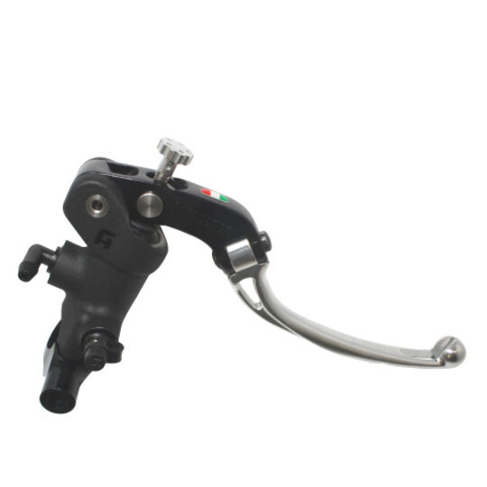 Radial brake master cylinder ACCOSSATO 19 x 18 with folding lever,silver