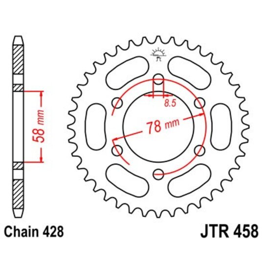 Reťazová rozeta JT JTR 458-40 40T, 428