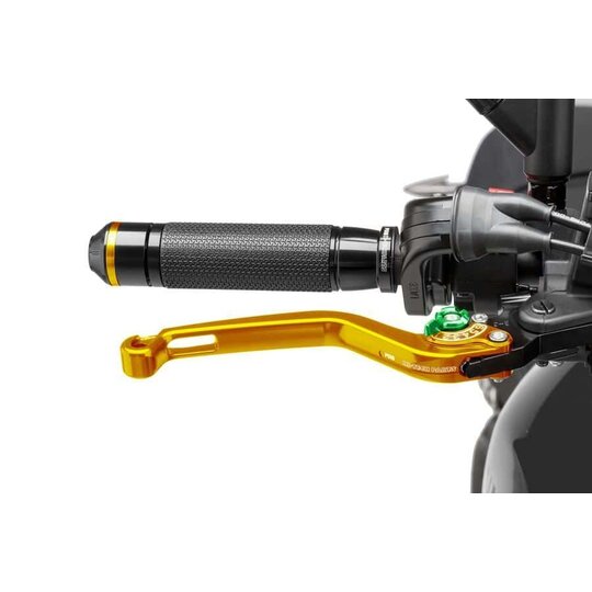 Páčka brzdy bez adaptéra PUIG 170OV dlhé zlatá/zelená