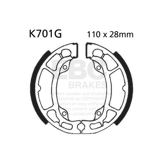 Brzdové čeľuste -sada EBC K701G drážkovaný
