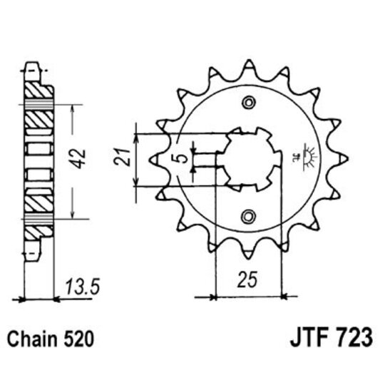 Reťazové koliečko JT JTF 723-14 14T, 520