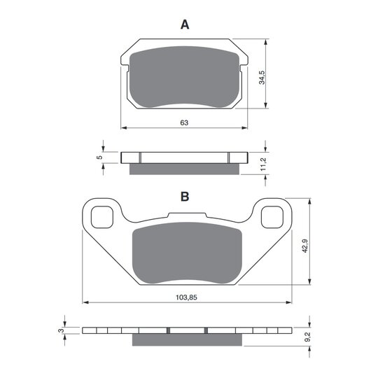 Brzdové obloženie GOLDFREN 283 S33 OFF-ROAD Zadná
