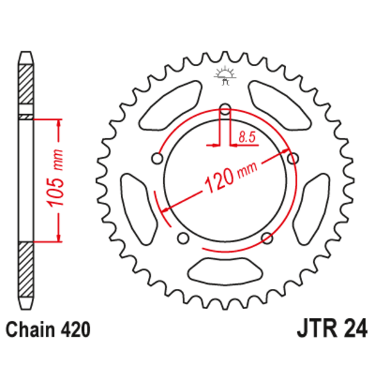 Reťazová rozeta JT JTR 24-55 55T, 420