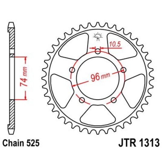 Reťazová rozeta JT JTR 1313-40 40T, 525