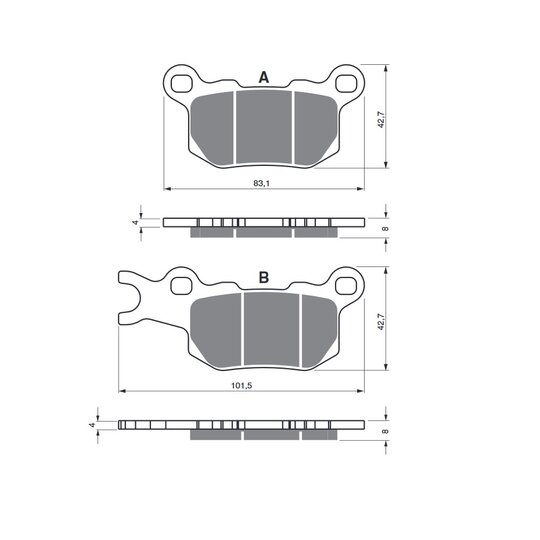 Brzdové obloženie GOLDFREN 375 S33 OFF-ROAD Zadná