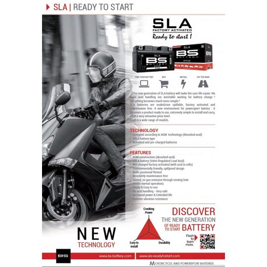 SLA ready to start battery leaflet