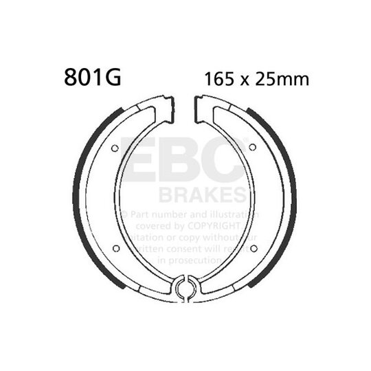 Brzdové čeľuste -sada EBC 801G drážkovaný