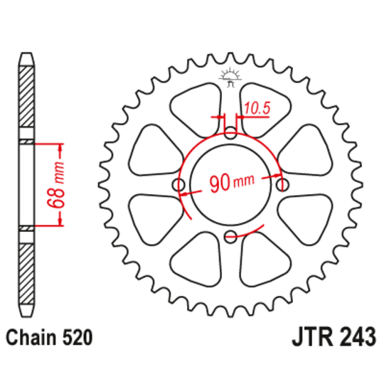Reťazová rozeta JT JTR 243-42 42T, 520