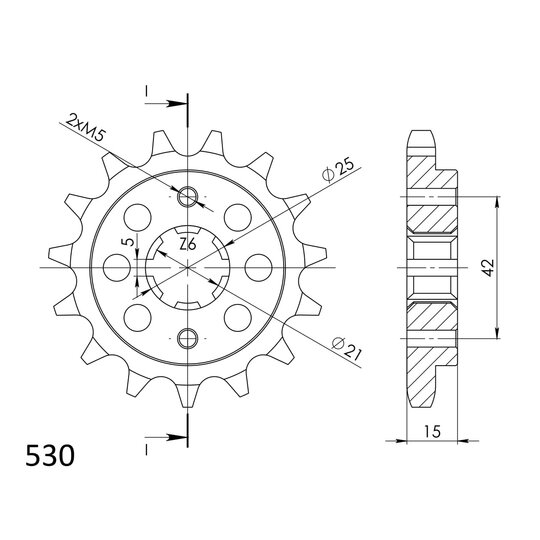 Reťazové koliečko SUPERSPROX CST-492:15 15T, 530