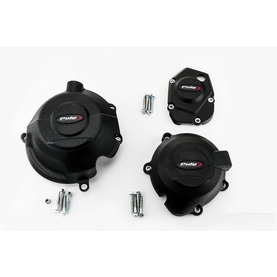 Ochranné kryty motora PUIG 20135N čierna zahrnuje pravý, ľavý kryt a kryt alternátora