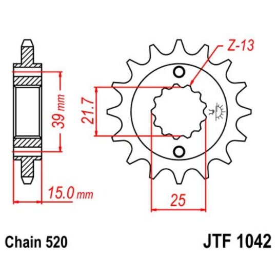 Reťazové koliečko JT JTF 1042-16 16T, 520