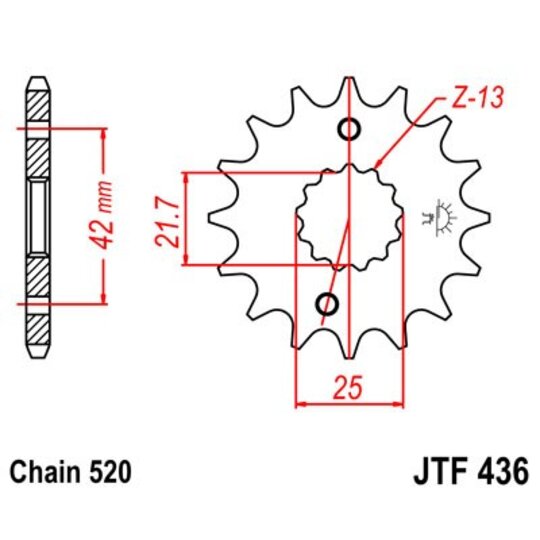 Reťazové koliečko JT JTF 436-15 15T, 520