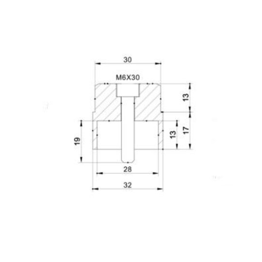 Zrkadlový adaptér PUIG SUPPORT RIGHT/LEFT STREET TWIN/STREE 9500N čierna na koniec tyče