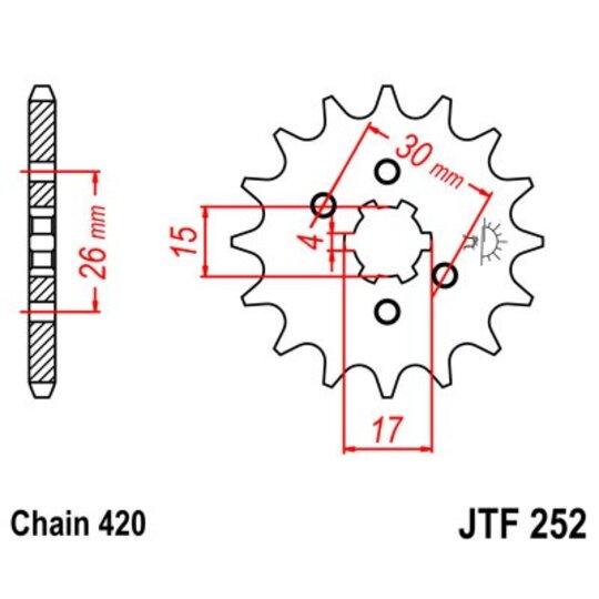 Reťazové koliečko JT JTF 252-16 16T, 420