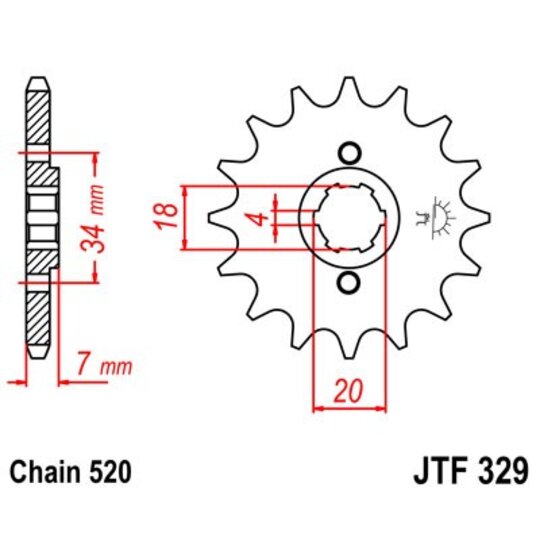 Reťazové koliečko JT JTF 329-16 16T, 520