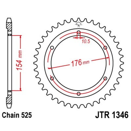 Reťazová rozeta JT JTR 1346-43 43T, 525