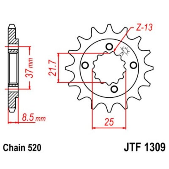 Reťazové koliečko JT JTF 1309-13 13T, 520