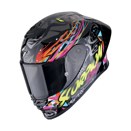 Scorpion prilba exo-r1 evo ii air - savage / black-blue-pink - 111-505-369-04