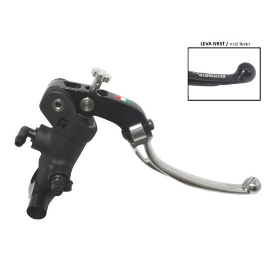 Radial brake master cylinder ACCOSSATO 19 x 20 with folding lever,silver