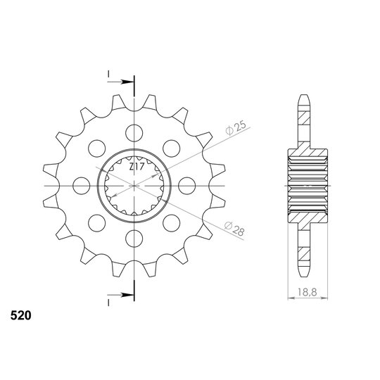 Reťazové koliečko SUPERSPROX CST-705:17 17T, 520
