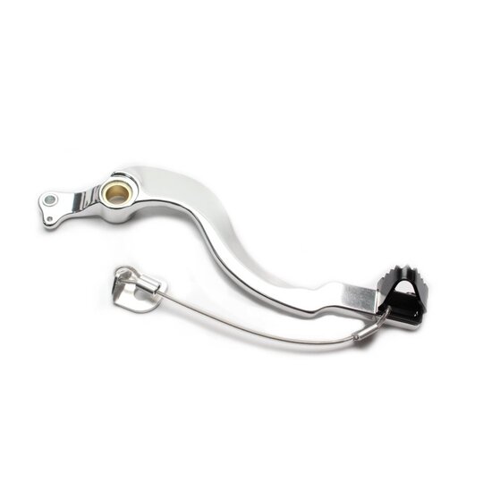 Brzdový pedál MOTION STUFF 83P-0021002 strieborné telo, čierna oceľová pevná koncovka Oceľový pevný hrot