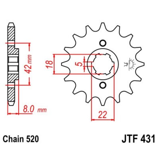 Reťazové koliečko JT JTF 431-15 15T, 520