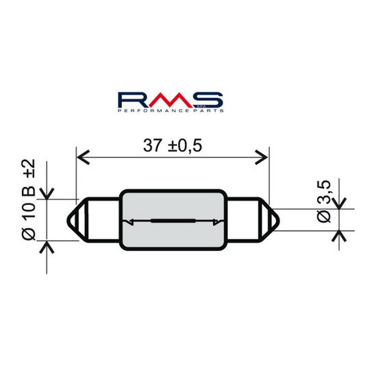 Žiarovka RMS 246510175 12V 5W, T11X39 S8.5 biela