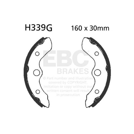 Brzdové čeľuste -sada EBC H339G drážkovaný
