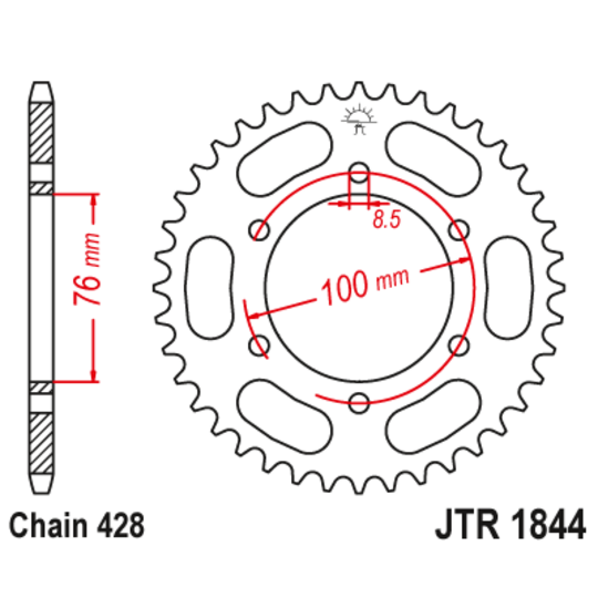 Reťazová rozeta JT JTR 1844-48 48T, 428