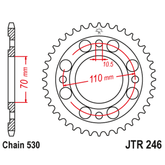 Reťazová rozeta JT JTR 246-37 37T, 530