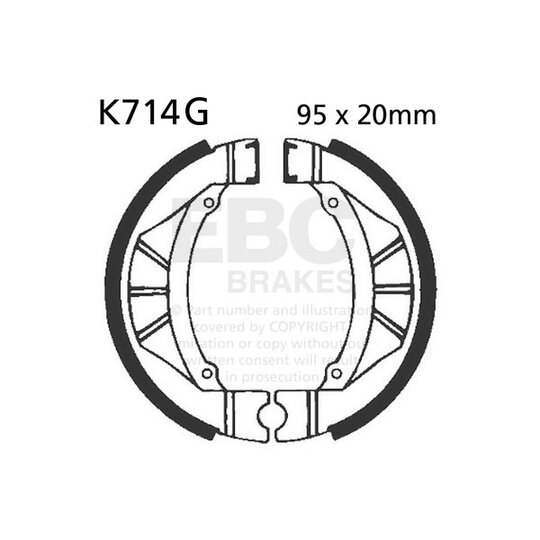 Brzdové čeľuste -sada EBC K714G drážkovaný