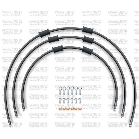 ŠTANDART -predok -sada Venhill POWERHOSEPLUS APR-10002FS-BK (3 hadice v sade) čierna hadica,nerezové koncovky