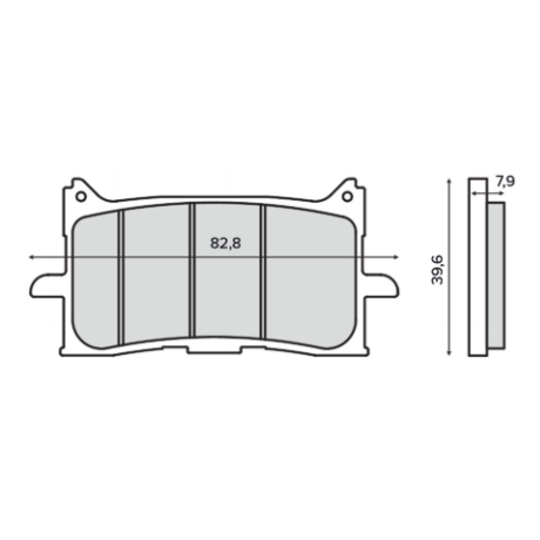 Brzdové obloženie RMS 225103490 zadná organické