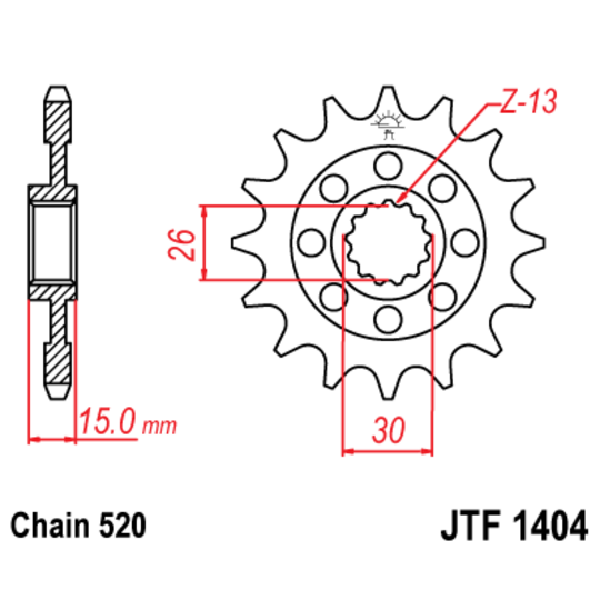 Reťazové koliesko JT JTF 1404-16 16T, 520