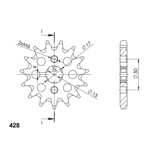 Reťazové koliečko SUPERSPROX CST-274:13 13T, 428