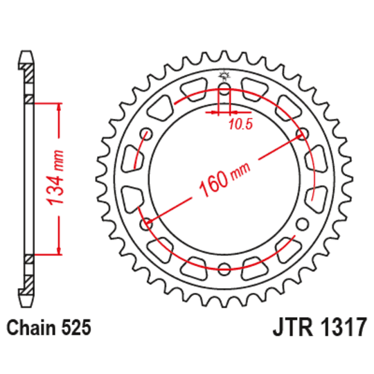 Reťazová rozeta JT JTR 1317-40 40T, 525