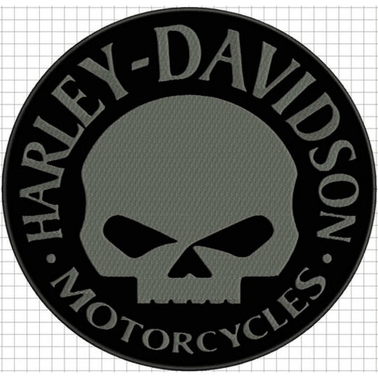 Nášivka H-D Lebka šedá /v