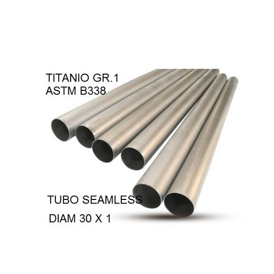 Titanium seamless Gr.1 TUBE AISI Tig GPR TU.T.1 Brushed Stainless steel L.100cm D.30mm x 1mm