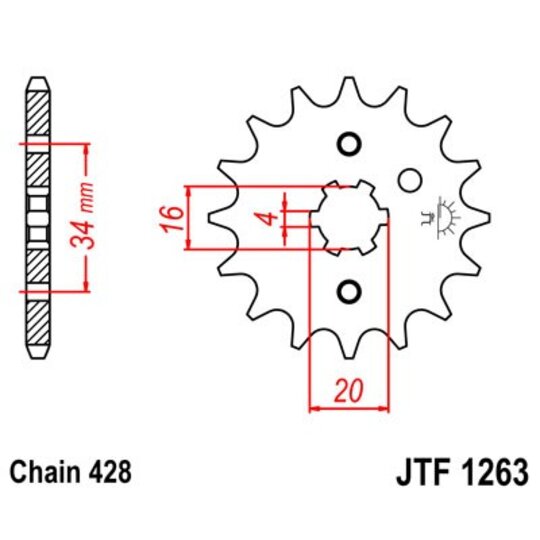Reťazové koliečko JT JTF 1263-12 12T, 428