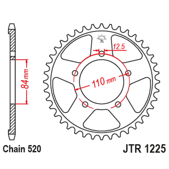 Reťazová rozeta JT JTR 1225-40 40T, 520