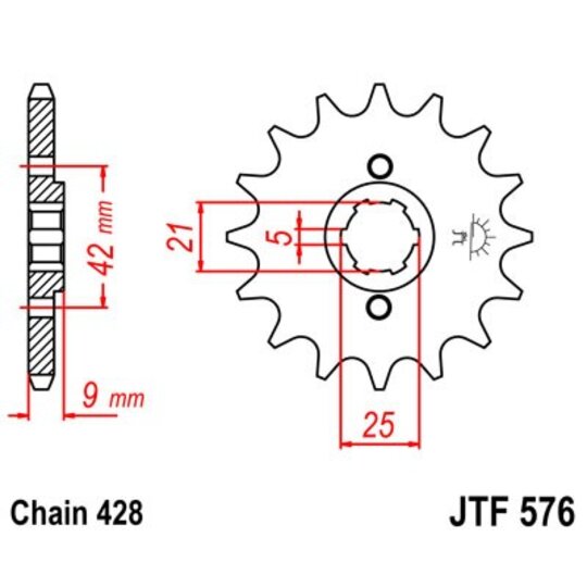 Reťazové koliečko JT JTF 576-17 17T, 428