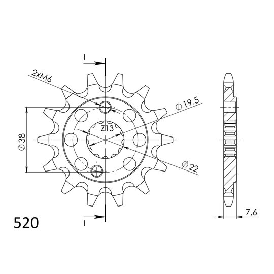 Reťazové koliečko SUPERSPROX CST-1401:13 13T, 520