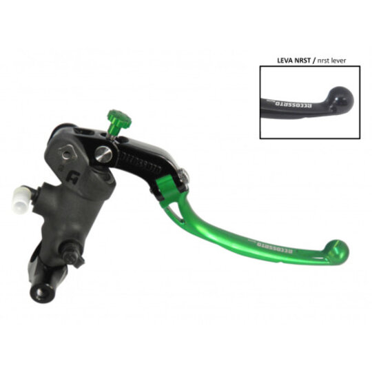 Radial brake master cylinder ACCOSSATO 19 x 17-18-19 with folding lever,green
