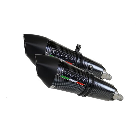 Dual slip-on exhaust GPR GPE ANN. D.96.GPAN.PO Carbon look including removable db killers, link pipes and catalysts
