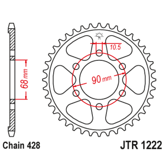 Reťazová rozeta JT JTR 1222-47 47T, 428