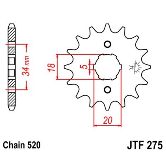 Reťazové koliečko JT JTF 275-15 15T, 520