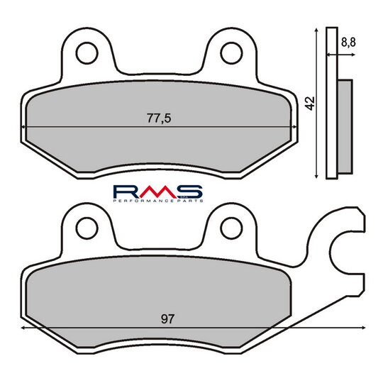 Brzdové obloženie RMS 225100350 organické
