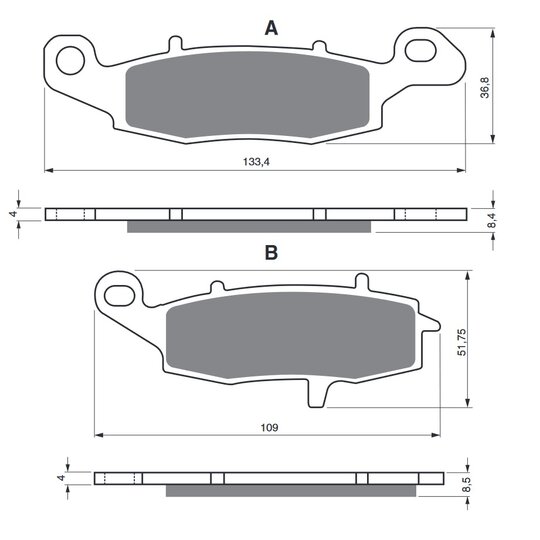 Brzdové obloženie GOLDFREN 104 AD  STREET