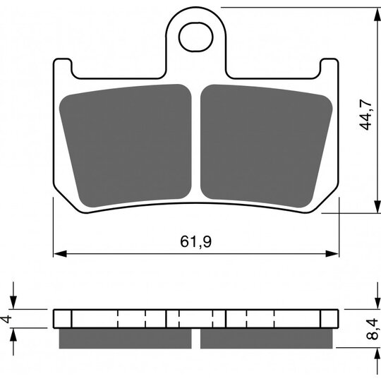 Brzdové obloženie GOLDFREN 246 S33 STREET FRONT (1 sada = 2ks malé, 2ks veľké)
