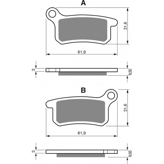 Brzdové obloženie GOLDFREN 185 S33 OFF-ROAD Zadná